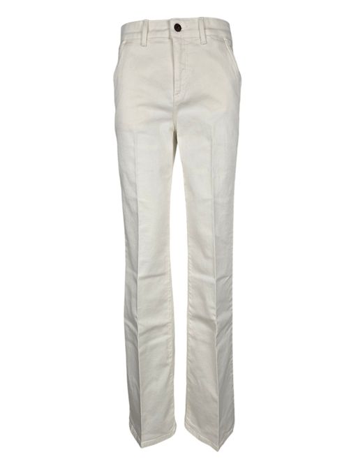 milk cotton drill flared women's trousers Atelier Cigala's | 230-TDRS13043